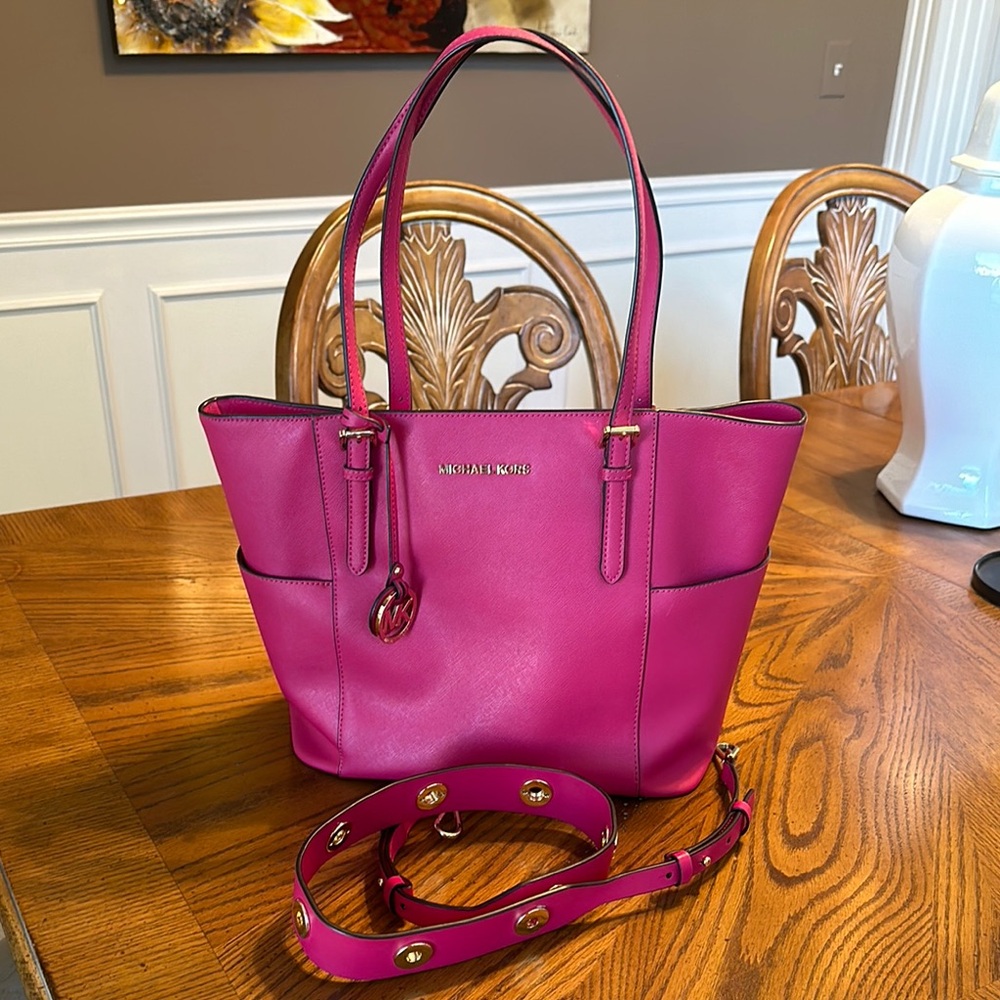 Michael Kors Hot Pink Commuter Tote Bag